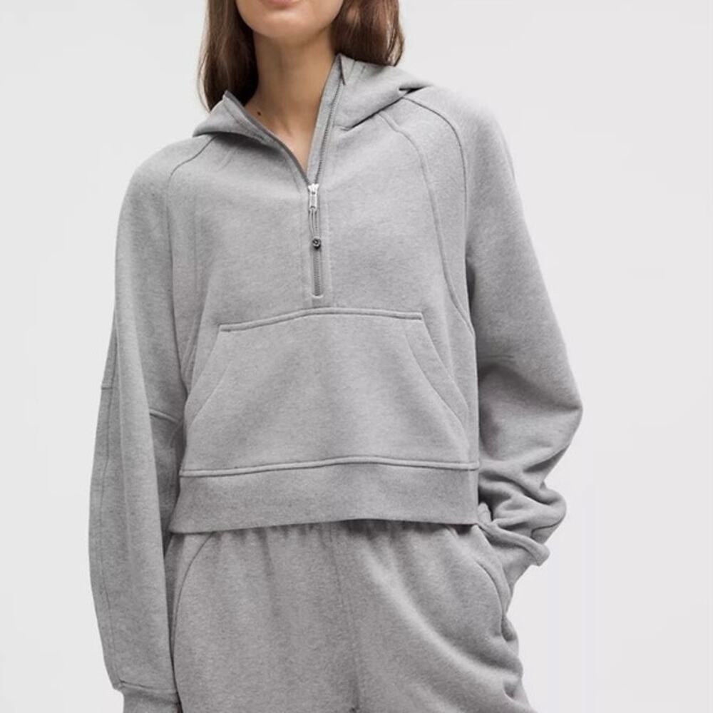 Womens Lululemon Scuba Oversized Half-Zip Hoodie Gray Size M/L EUC!
